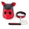 neopreen muizenmasker halsband rood
