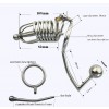 Metalen peniskooi, slot en dilator buttplug sm