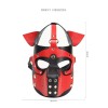 pu leren bondage hondenmasker zwart rood