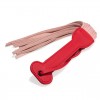 pu leren flogger zweep rood roze