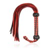pu leren flogger zweep rood zwart