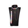 pu leren halsband regenboog glinster riem