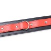pu leren halsband rood zwart studs aanlijnriem