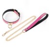 pu leren halsband schubben roze goud