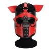 pu leren hondenmasker zwart rood