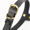 pu leren smalle halsband gouden ring