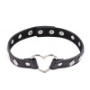 pu leren halsband hartjes gesp