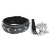 pu leren halsband kristallen