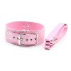 pu leren halsband riem roze