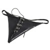pu leren lingerie string strik zwart