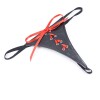 pu leren lingerie string zwart rood veter