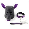 pu leren muizenmasker halsband paars