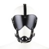 PU leren oogmasker met gag - zwart 