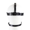 PU leren oogmasker met gag - zwart 