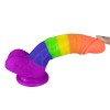 Regenboog dildo met eikel, aders en balzak