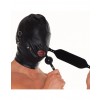 Bondage Play leren hoofdmasker met afneembaar mondknevel, mond en oogmasker