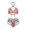Erotische bh-set stippen - rood