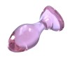 roze glazen buttplug hartvormige voet