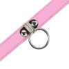 Dunne roze halsband met ring metalen ring