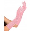 Lange roze satijnen handschoenen
