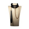 rubberen halsband gouden strikje aanlijn ketting