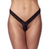 Amorable zwarte minislip met bloemen - one-size