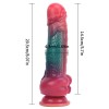 Siliconen gekleurde dildo met zuignap - 20,5 cm