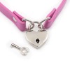 smalle bdsm hals band roze kunst leder