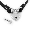 smalle bdsm hals band zwart kunst leder