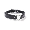 smalle pu leren halsband harten ring