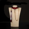 pu leren halsband vleermuis aanlijnketting