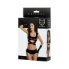 Wetlook shiny bikini set - kleur zwart FETISH