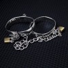 Zilveren  handboeien met ketting- 7,0 x 5 cm bdsm