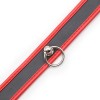 PU leren halsband met ring - rood / zwart metalen ring