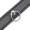 PU leren halsband met ring - zwart metalen ring