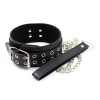 zwarte bdsm set met halsband en boeien