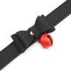 PU leren halsband met strik en kattenbel - zwart strik