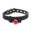 PU leren halsband met strik en kattenbel - zwart