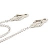 Halsband met tepelklemmen en slot - zwart