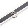 PU leren halsband met ring - zwart / wit metalen ring